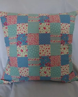 Handmade Patchwork Themed Cushion (approx 17x17inches) • £12.50