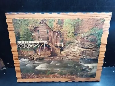 Vintage Watermill River House Picture Clock 21.5”x17”x1” Parts Or Repair Broken • $47.96