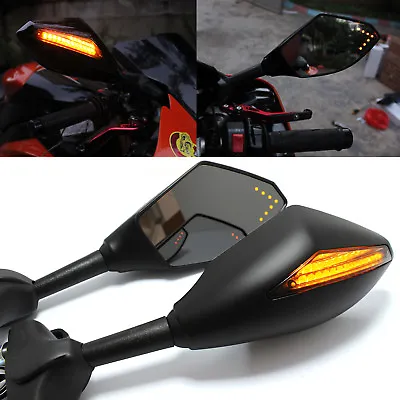 For Yamaha FZ6R YZF R6 R6S 600 FZ R600 1000 Motorcycle Mirrors LED Turn Signals • $39.57