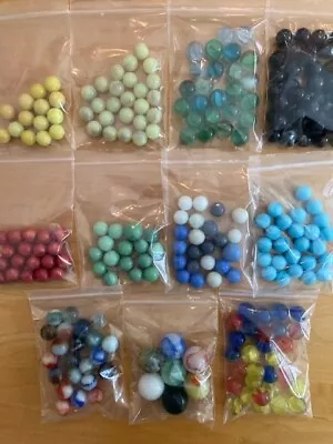 Old Vintage Marbles Collection Various Kinds Colors Styles - Lot Of 248 • $20