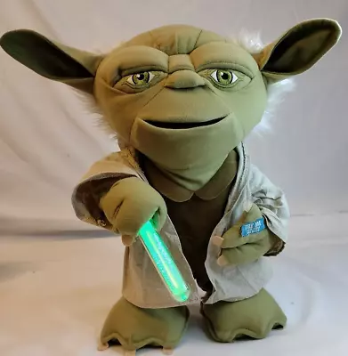 Yoda Talking Lightsaber Battle Figure Star Wars Deluxe Interactive 16 -plush • $169.20