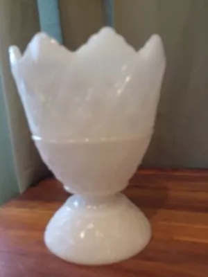 E O BRODY MILK GLASS OPAQUE URN VASE BOWL 6” X 4-1/2” VINTAGE 1950-60s • $14