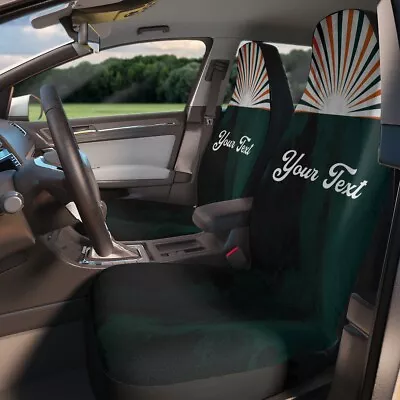 Custom Name Retro Car Seat Cover Vintage Green Personalized Seat Cover Vehicle • $69.99