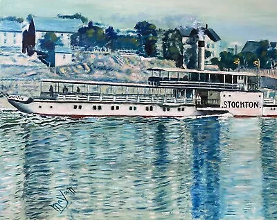 Earl Mayan Oil Painting Of The Boat Stockton • $305