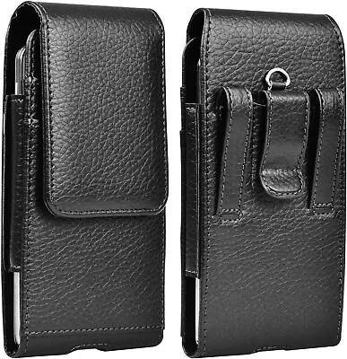 Cell Phone Holster Pouch For IPhone Samsung Leather Wallet Case With Belt Clip • $8.58