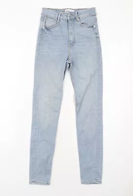 Zara Womens Blue Cotton Skinny Jeans Size 6 Regular Zip • £7.25