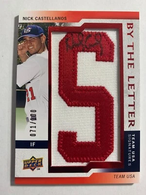 $9.99 • Buy Nick Castellanos Autograph Card, Team Usa, By The Letter Numbered 071/100