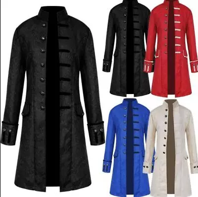 Steampunk Stand Collar Victorian Renaissance Medieval Cosply Costume Coat 8a595 • $29.75