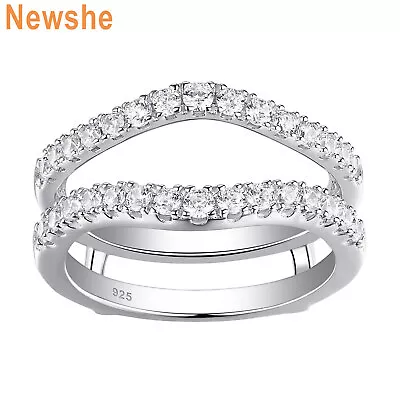 Newshe Real Moissanite Ring Enhancers Guard For Engagement Rings Sterling Silver • $39.99