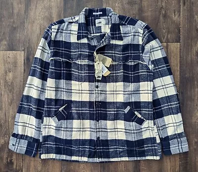 NWT Mens Gant Rugger Distressed Handwoven Twill Plaid Mackinaw Shirt Jacket XL • $30