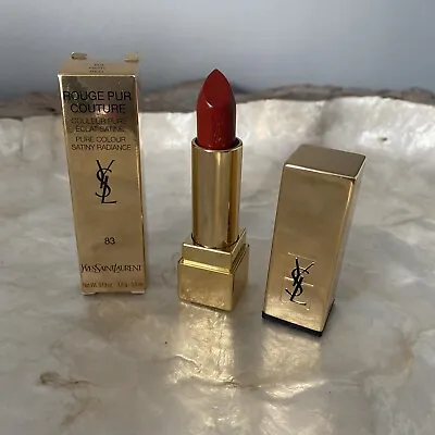 Yves Saint Laurent Rouge Pur Couture Lipstick 3.8g FIERY RED 83 NEW • £19