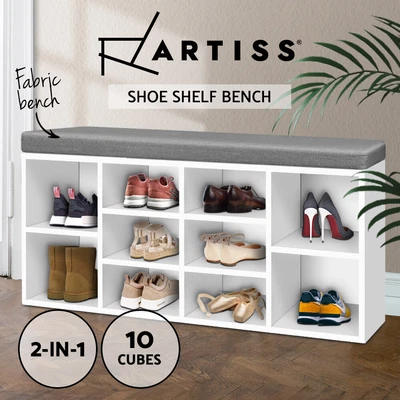 $86.61 • Buy Artiss Shoe Cabinet Bench Shoes Storage Rack Organiser White Shelf Cupboard Box