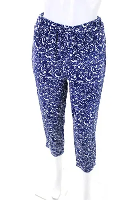 Marni Womens Floral Print Drawstring Tapered Pants Blue Size XS • $41.01