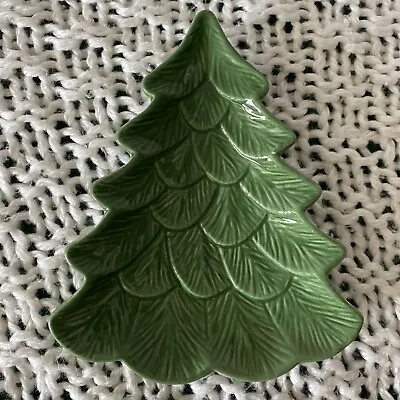 Hallmark 2021 VIP Green Christmas Tree Ceramic Plate Dish Trinket Tray BRAND NEW • $12