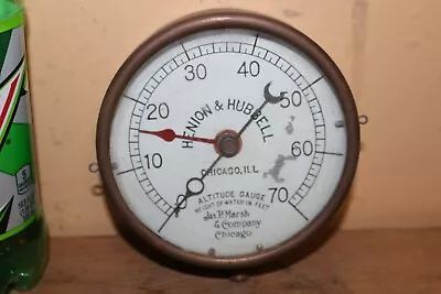 Vintage Henion & Hubbell Chicago Jas. P Marsh Altitude Pressure Gauge Steam Punk • $95