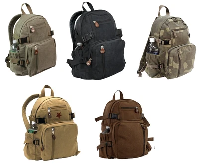 $29.99 • Buy Vintage Compact Backpack - Rucksack - OD, Black, Woodland Camo, Khaki, Brown