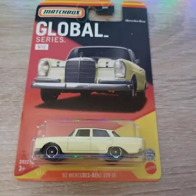 Matchbox 1/64 Diecast Global Series Yellow 1962 Mercedes Benz 220 SE • $3