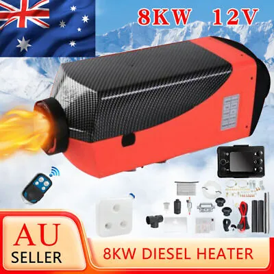 12V 8KW Diesel Air Heater Tank Remote Control Thermostat Caravan Motorhome RV • $105.99