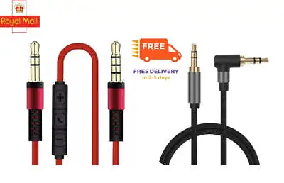 1.2m Audio 3.5mm Nylon Braided AUX Cable Flexible Audio Lead Cable Volume Contro • £5.49