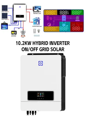 10.2KW On/Off Grid Solar Hybrid Inverter DC48V AC230V PV Max 500V 180A • £620.99