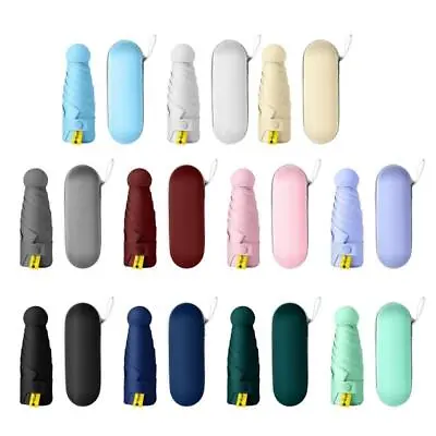 $19.86 • Buy Travel Mini Umbrella For Purse With Case Small Compact UV Protection Umbrella