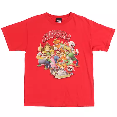 Vintage 2000s Nintendo Mario Kart Carpool Graphic Gaming Tee Red - Medium • £34