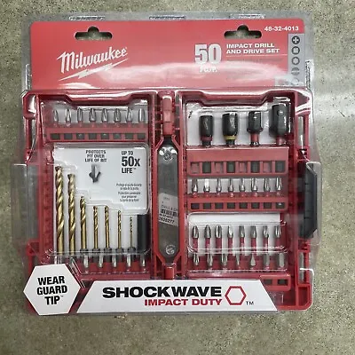 New - Milwaukee 48-32-4013 Shockwave 50 Pc Impact Drill/Driver Bit Set • $28.99