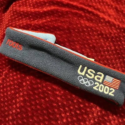 Roots Canada 2002 USA Olympic Team Fleece Headband Winter Olympics Blue Vtg UTAH • $6.40