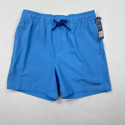 Huk Youth Pursuit Volley Shorts Size Large Blue Swim Trunks Fishing Lined • $15.85