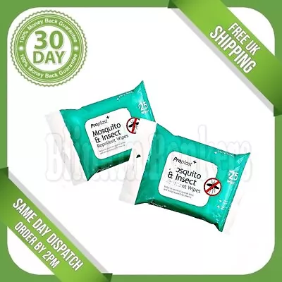 £5.49 • Buy 50 Anti Mosquito Gnat Midge Insect Repellent Wipes Long Lasting Protection Wipes
