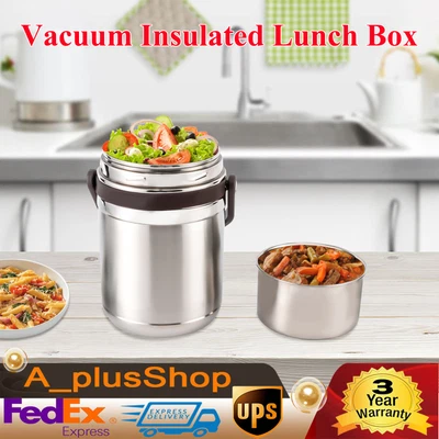 $23.27 • Buy 3 Layer Vacuum Insulated Lunch Box Travel Hiking Camping Picnics Food Container