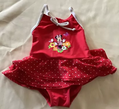 Disney Minnie Mouse One Piece Swimwear—Red—3-6 Months • $8.99