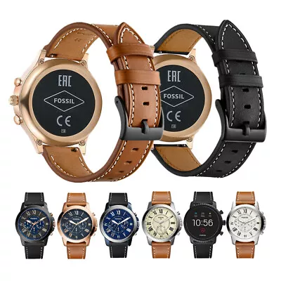 $20.99 • Buy Watch Band For Fossil Watch, Classic Genuine Leather 18mm 20mm 22mm Watch Strap