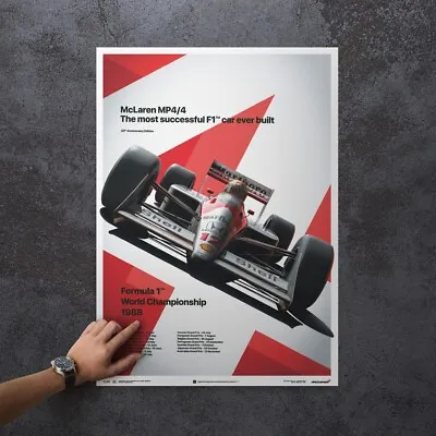 F1 McLaren MP4/4 Ayrton SENNA San Marino GP 1988 Poster | OFFICIALLY LICENSED • £24.99