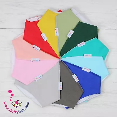 Dotty Fish Baby Bandana Bibs Super Absorbent Teething Bibs. Organic Cotton. • £4.99