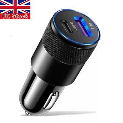 USB Fast Car Charger Type C PD Quick Charge Phone Adapter For IPhone 15 14 13 12 • £4.95