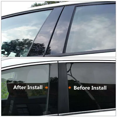 $17.10 • Buy 6X Glossy Black Window Decal Pillar Posts Kit Fit For SsangYong Rexton 2002-2017