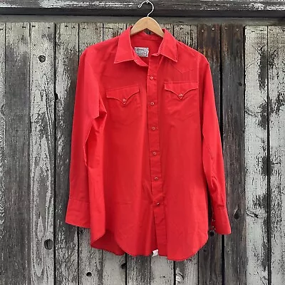 Vintage 70s H Bar C California Ranch Wear Western Cowboy Men's Snap Button Shirt • $9.97