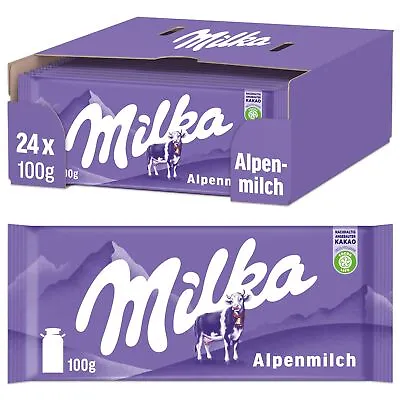 Milka Alpenmilch Chocolate Bar 3.5 Ounce (Pack Of 24) EXP.10.10.2024 • $48