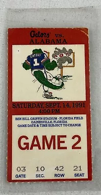 CFB 1991 09/14 Alabama At Florida LAMINATED Football Ticket-Dabo Swinney • $9.95