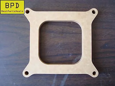 Carb Spacer 1/2  Thick 4 Barrel Square Bore Pattern Open Fiber Laminate Wood • $35.99