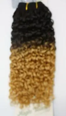 100% Human Hair European Super Weave Curly 10  Extensions Off Black/Gold • $22.54
