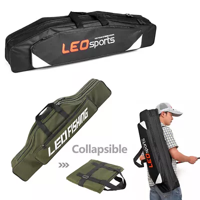 80cm Double-layer Fishing Rod Bag Fishing Reel Tackle Carrier Storage Case Bag • $24.99