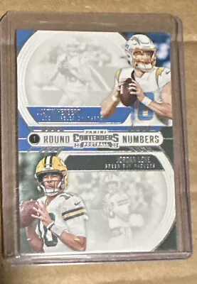 2020 Panini Contenders - Round Numbers Ruby #RN-HL Justin Herbert Jordan... • $11.99