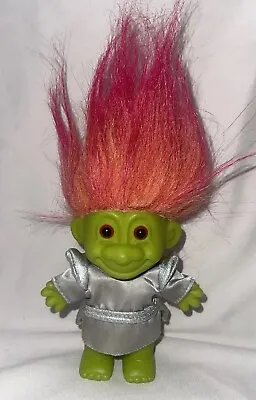HTF Green Troll Doll Girl Alien Silver Space Dress Orange & Pink Hair  Russ  Toy • $20