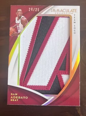 BAM ADEBAYO 2017-18 Immaculate Team Logo Jumbo Patch 24/25 Heat Rookie RC • $99