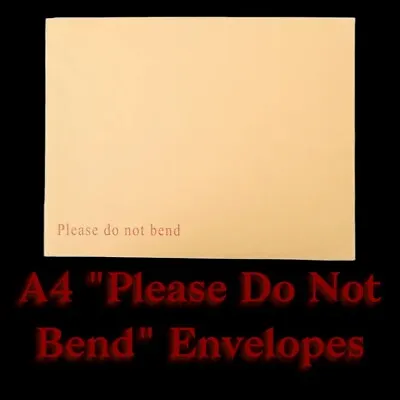 Board Backed Please Do Not Bend Envelopes Hard Card Board Backed Manila C4 Brown • £2.75