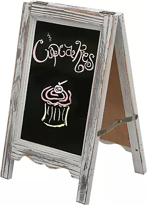 MyGift Rustic Brown Wood Small Chalkboard Sign 15 Inch A Frame Menu  • $33.70