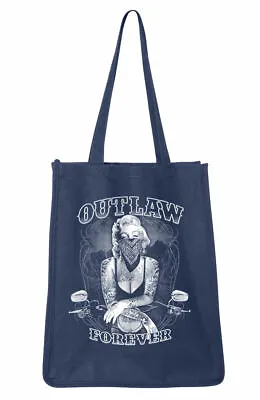 Large Canvas Shopping Travel Beach Tote Bag W/ Marilyn Monroe Outlaw Design • $30.75