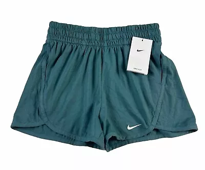 Nike Kids' Dri-FIT High-Waisted Training Shorts 3.5” Terry Girls Size M Teal NWT • $16.95